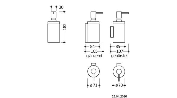 Distributeur de savon Hewi System 162 Nickel bross&eacute; T&ecirc;te de pompe blanc mat image number 1