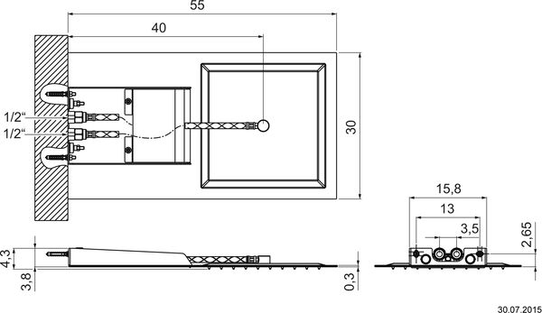 Regenbrause Gessi Tremillimetri &frac12;" Edelstahl glanz image number 1
