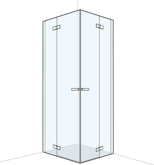 Paroi diagonale Koralle S600 Plus Chrom&eacute; Verre clair