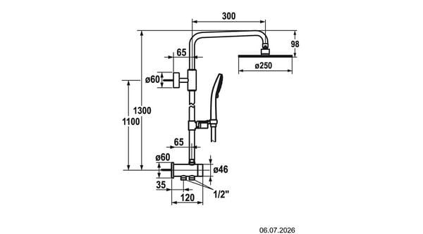 Duschsystem KWC Umbauset Fit Verchromt image number 1