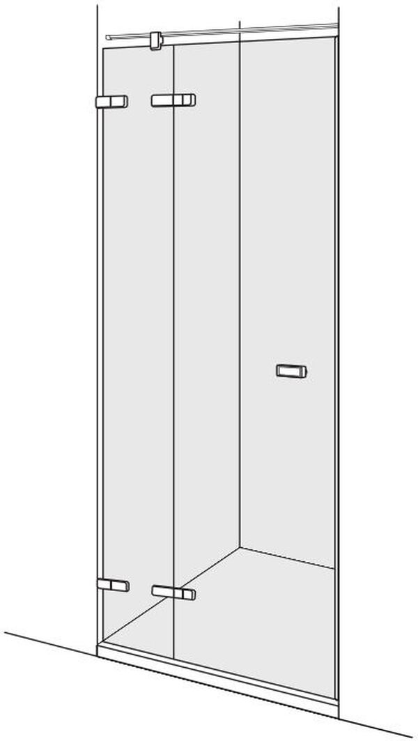 Porte battante Duscholux Viva Couleur acier inoxydable Verre clair CareTec Pro image number 0