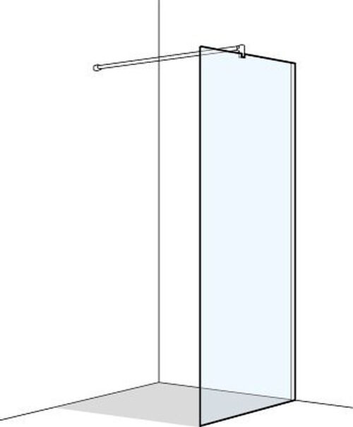 Paroi latérale en pose libre Koralle S500 Plus silver polish Verre clair
