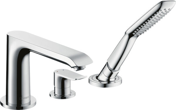 Wannenfüllkombination Hansgrohe Metris 3-Loch verchromt image number 0