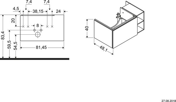 Meuble sous-lavabo Duravit L-Cube chêne méditerranéen image number 1