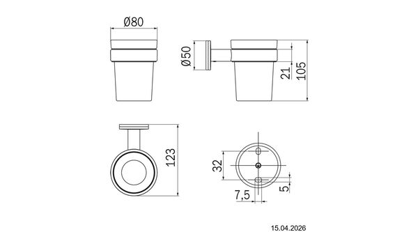 Glashalter Inda Touch Verchromt image number 1