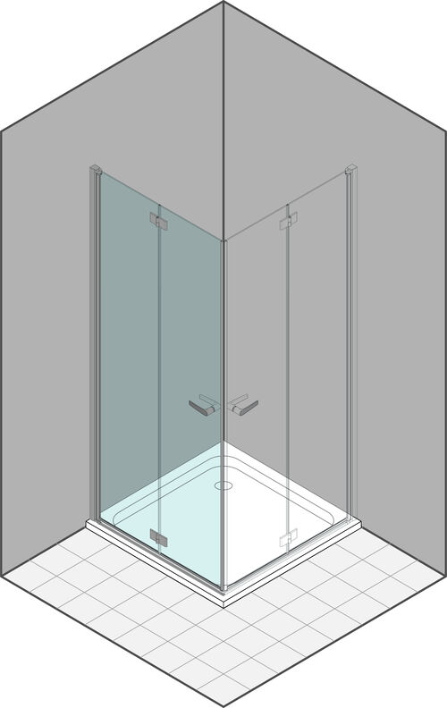 Porte pliante-battante Duka Multi-S 4000 new noir mat Verre clair