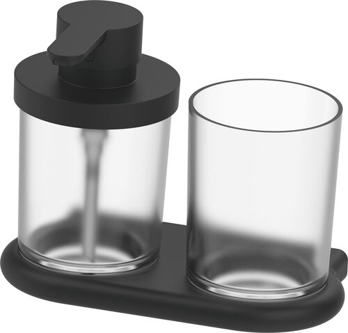 Porte-verre et distributeur de savon Bodenschatz Nia Noir mat