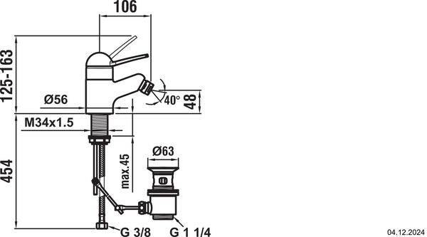 Bidetmischer Laufen Milor Chromeline image number 1