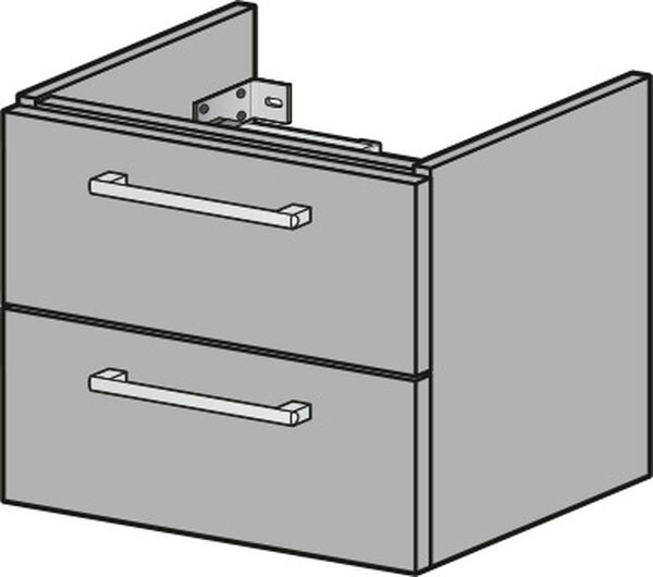 Armadio sottolavabo Alterna pro S, altezza 46 cm, profondità 44 cm, 2 cassetti, maniglie cromate, image number 0