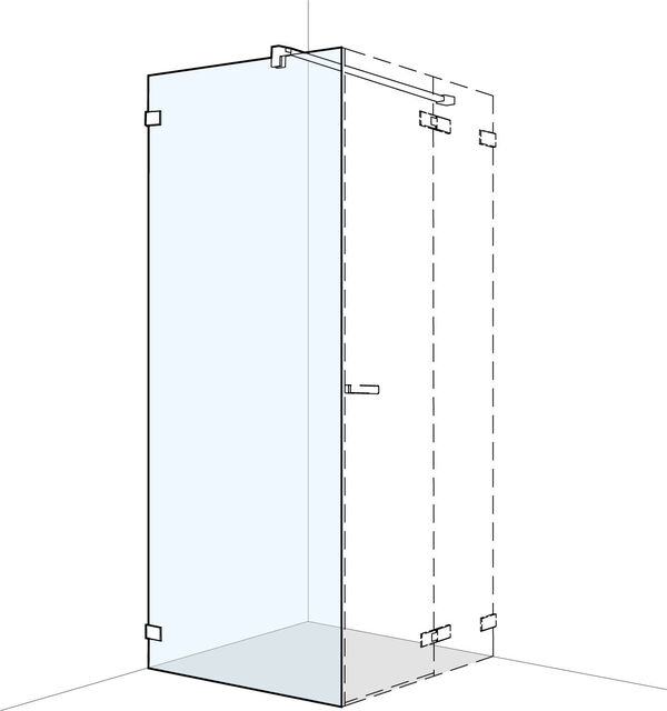 Seitenwand Koralle S606 Plus schwarz matt Echtglas klar image number 0