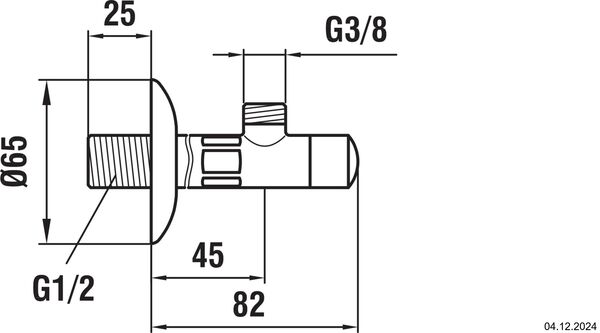 Regulierventil Laufen ½", 45 mm verchromt image number 1