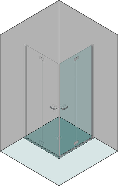 Porta a battente pieghevole Duka Multi-S 4000 new, montaggio al suolo Nero opaco Vetro trasparente