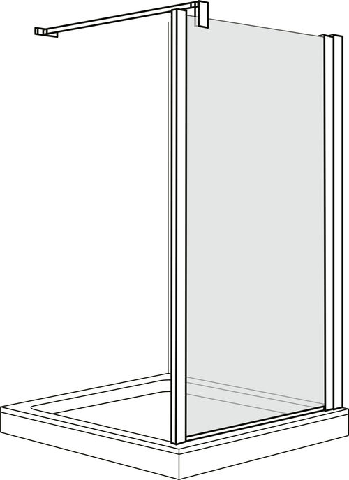 Cloison lat&eacute;rale Duscholux Optima 6 Argent &eacute;lox&eacute; Verre clair