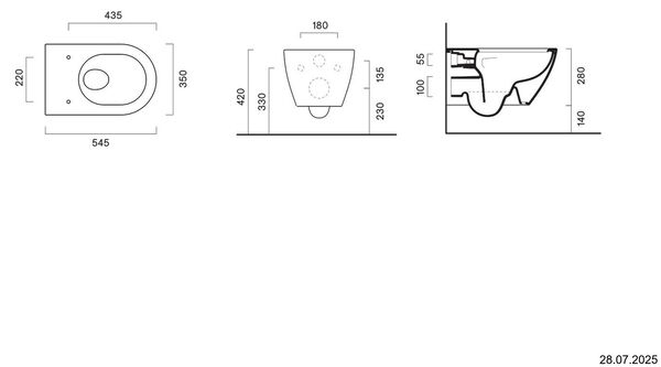 Wand-Klosett Alterna modena rimless Weiss Cleaneffekt image number 1