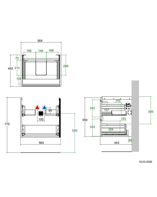 Meuble sous-lavabo Alterna pro S Blanc premium image number 3