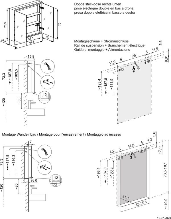 Armoire de toilette Schneider Glow classic HCL Noir mat image number 1