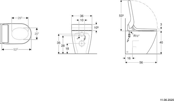 Dusch-WC Geberit AquaClean Tuma Comfort Glas schwarz image number 1