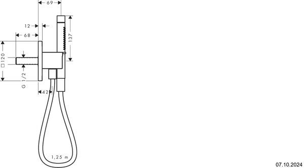 Portereinheit Axor Citterio C softsquare &frac12;" Brushed nickel image number 1