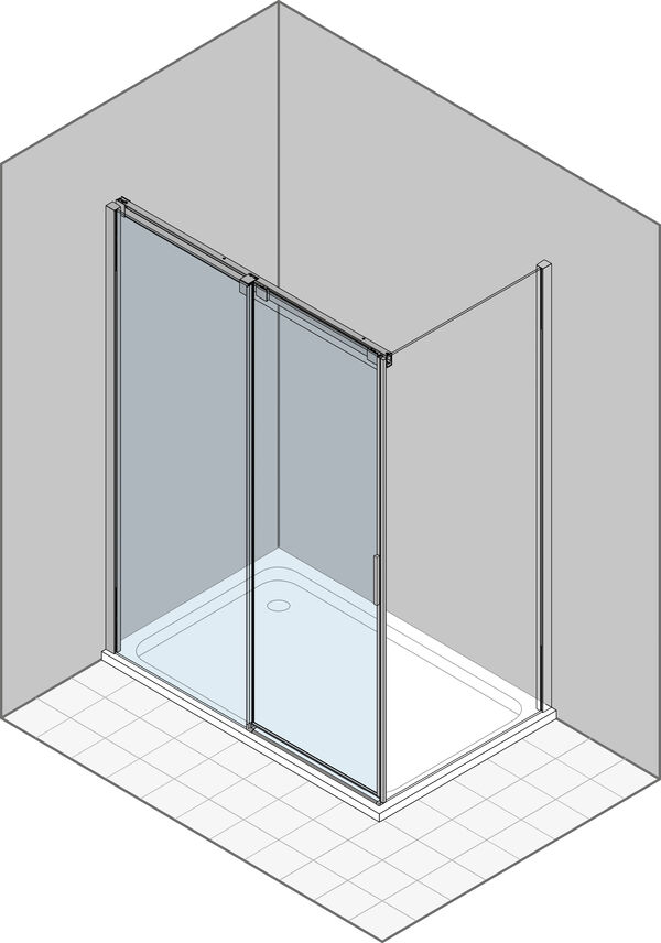 Paroi coulissante Duka Acqua 5000 new Couleur acier inoxydable Verre clair image number 0