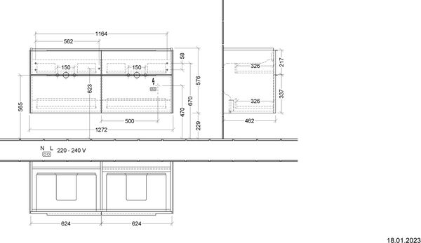 Meuble sous-lavabo Villeroy & Boch Subway 3.0 noir volcano image number 1