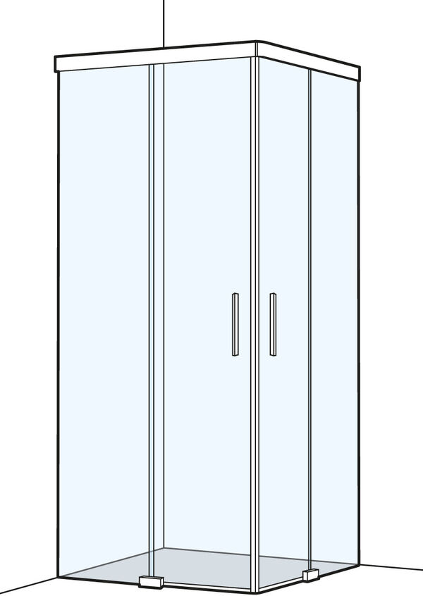 Paroi diagonale Koralle S505 Plus couleur d'argent Verre clair image number 0