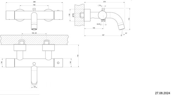 Miscelatore da bagno Gessi Habito brushed brass unito image number 1
