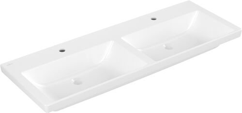 Lavabo double Villeroy & Boch Subway 3.0 130 x 47 cm Blanc Cleaneffekt