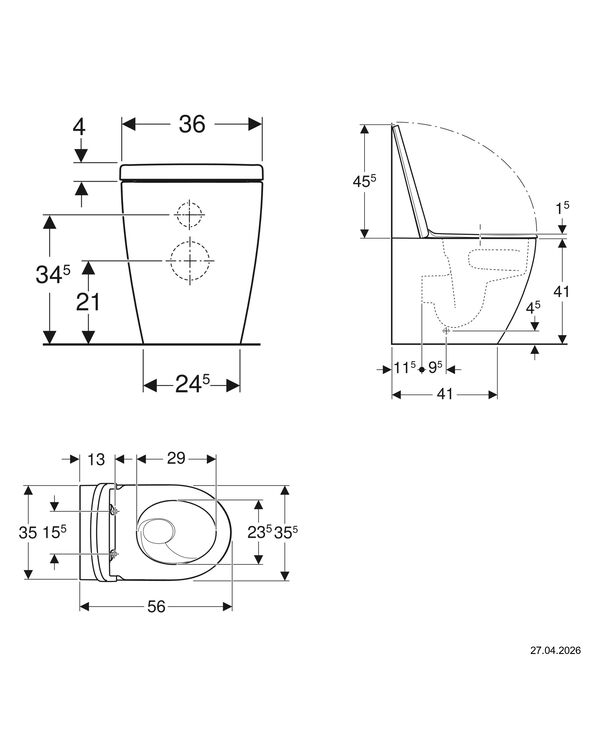 Cuvette au sol Geberit iCon rimless Blanc mat image number 1