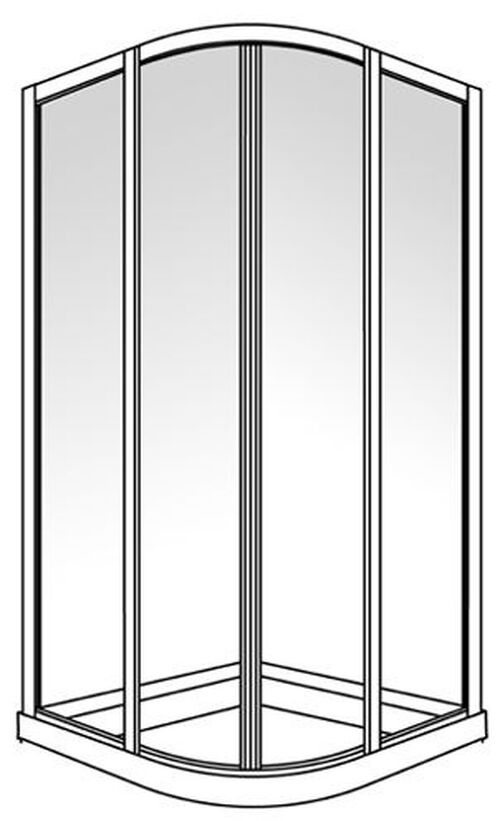 Eckeinstieg Duscholux Optima 300 Round Viertelkreis silbereloxiert Echtglas klar CareTec Pro