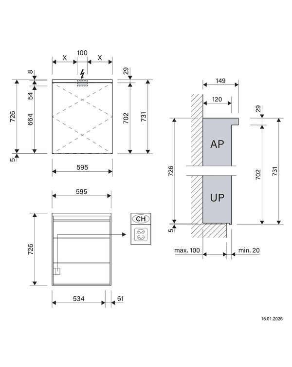 Spiegelschrank Alterna karat LED Weiss Lichtfarbe Neutralweiss 4000 K image number 1