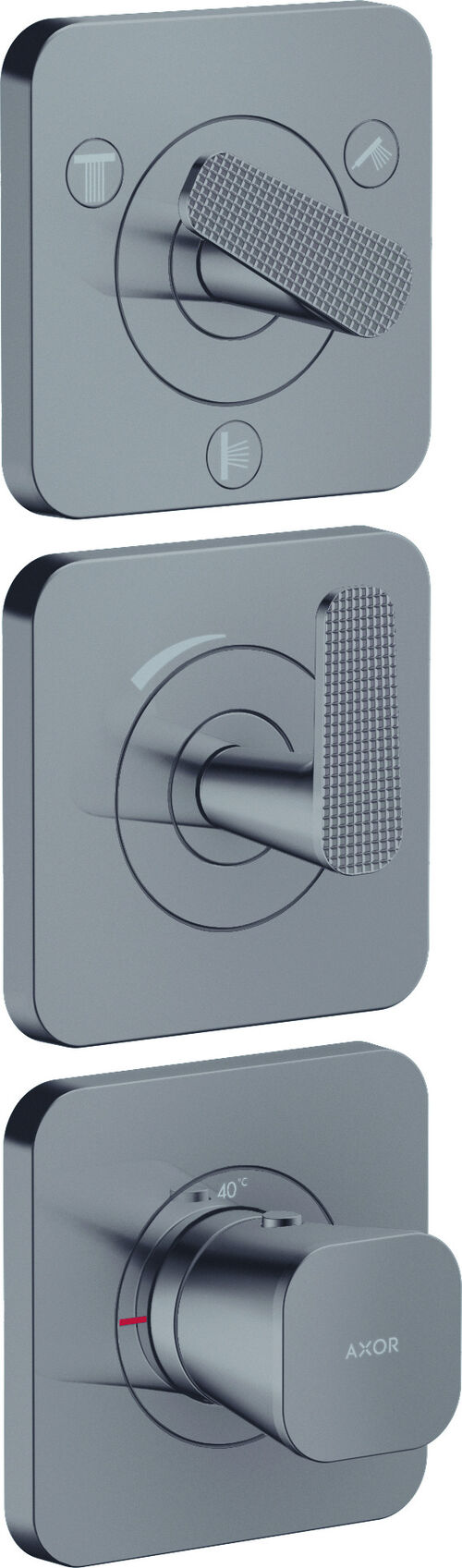 Duschsystem Axor Citterio C Polished black chrom Cubit cut