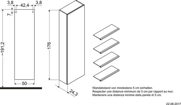Armoire haute L-Cube gris béton mat image number 1