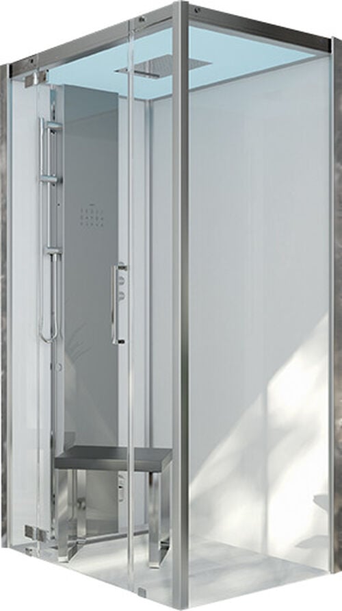 Douche à vapeur Hoesch Sense Perience blanc Verre clair EverClean