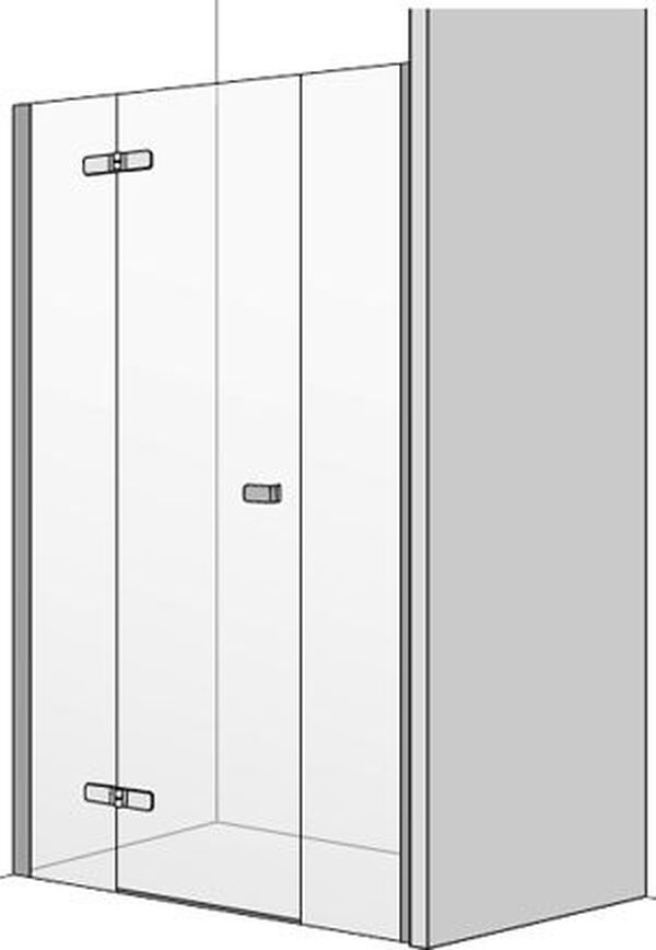 Porte battante Koralle S500 chromé Verre clair image number 0