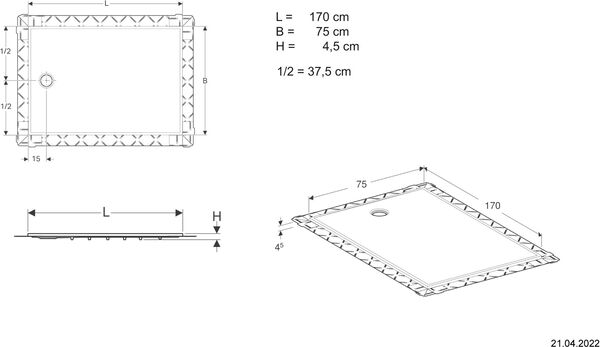 Receveur de douche Geberit Setaplano blanc image number 1