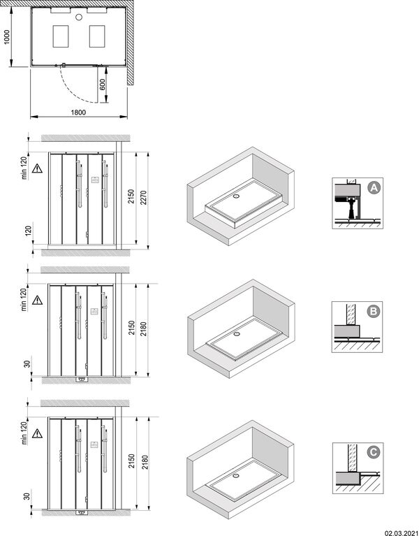 Dampfdusche Hoesch Sense Perience weiss Echtglas klar EverClean image number 1