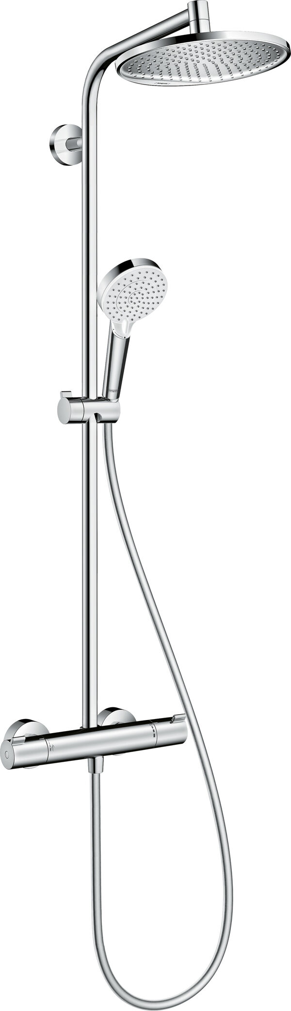 Showerpipe Hansgrohe Crometta S 240, H&ouml;he 1201 mm, Duschenmischer-Thermostat Ecostat 1001 CL &frac12;", image number 0