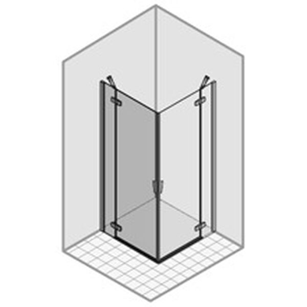 Porta oscillante duka Pura R 5000 con elemento fisso per cabina diagonale image number 0