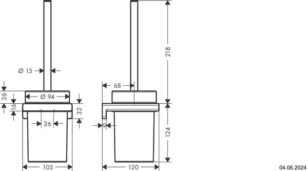 Porte-balai de WC Hansgrohe AddStoris brushed bronze image number 1