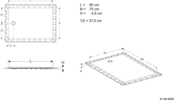 Receveur de douche Geberit Setaplano Blanc image number 1