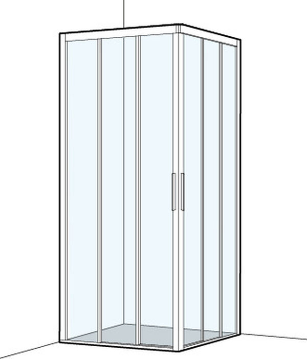 Eckeinstieg Koralle S400 Plus silberfarbig Echtglas klar image number 0