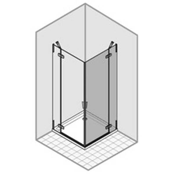 Porte pendulaire Duka Pura 5000 chromé/alu brillant Verre clair ProCare image number 0