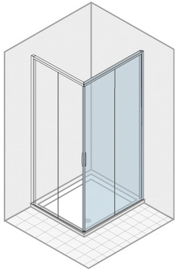 Gleittüre Duka Natura 4000 Silberfarbig Echtglas klar ProCare image number 0