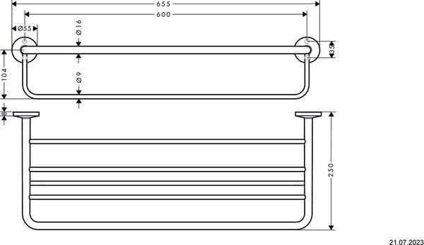 Porte-serviettes multi-barres Axor Universal Circular chromé image number 1