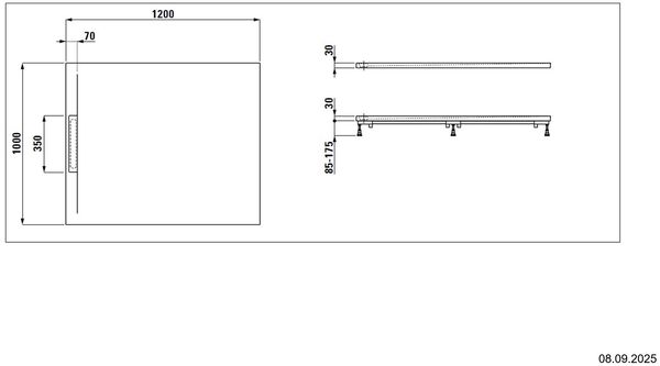 Receveur de douche Laufen Pro S Extra-plat Anthracite mat image number 1