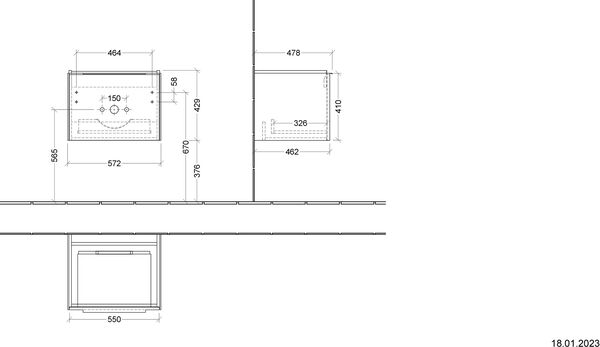 Meuble sous-lavabo Villeroy & Boch Subway 3.0 Ch&ecirc;ne nordic image number 1