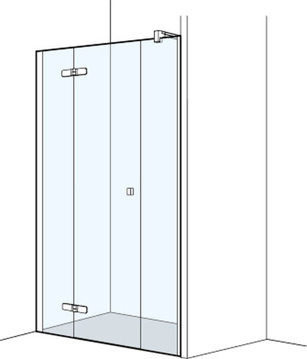 Flügeltüre Koralle S500 Plus, Nische silver polish Echtglas klar Plus image number 0