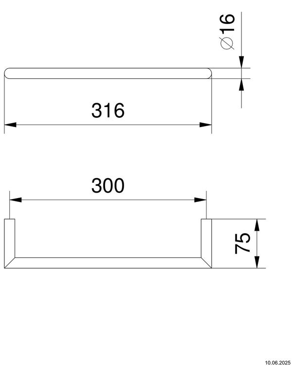 Barre &agrave; linge de bain Fantini Young Deep black PVD image number 1