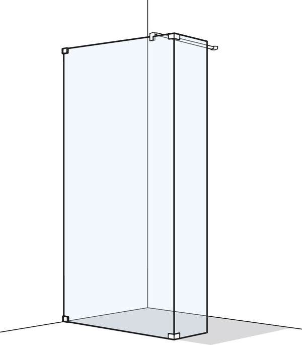 Freistehende Seitenwand Koralle S808 Edelstahloptik Echtglas klar Plus image number 0