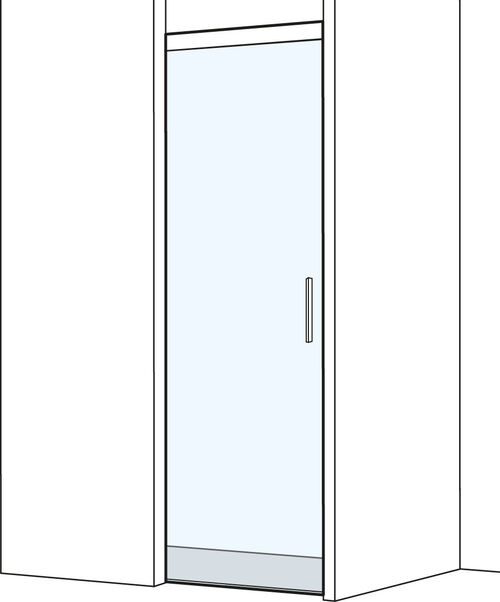 Porta scorrevole Koralle S505 Plus Colore argento Vetro trasparente Plus